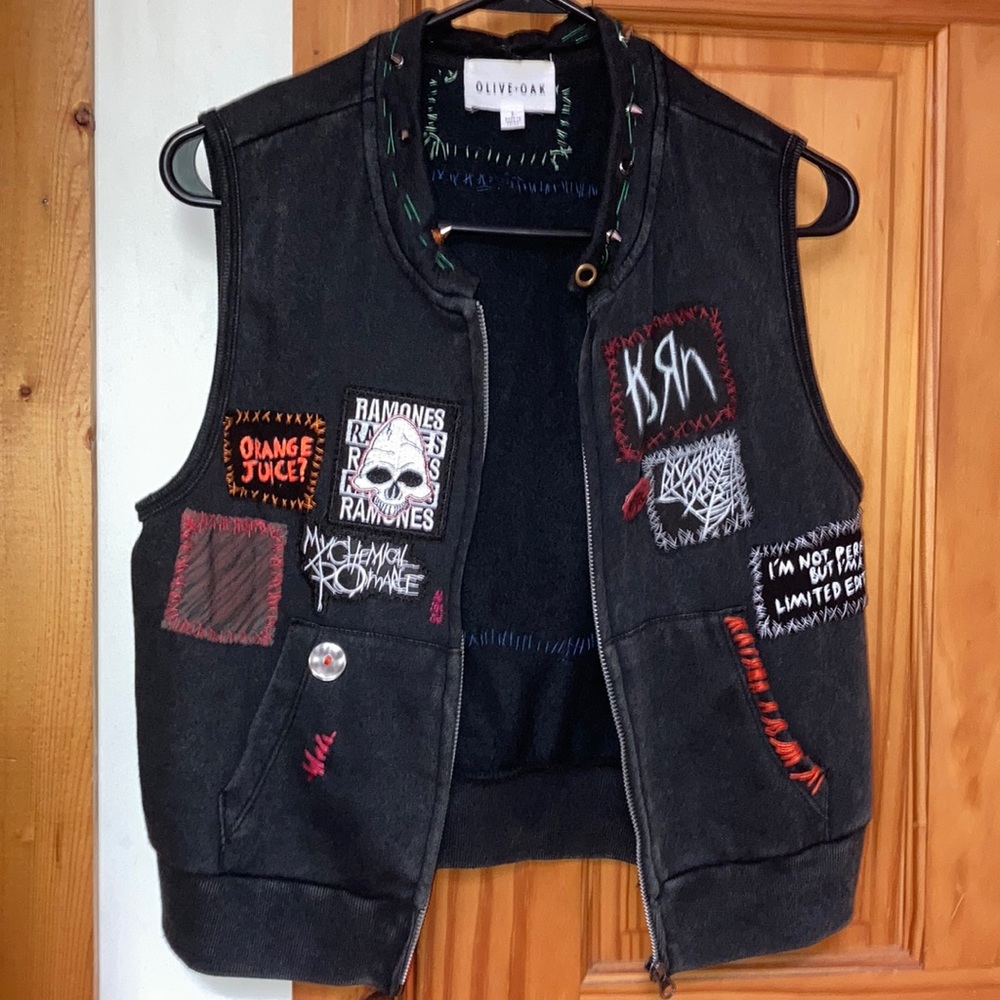 Punk Vest With Patches! Ramones Korn Green Day